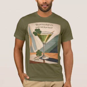 Camiseta Arte Moderno de Meados do Século Trevo de Três Fol