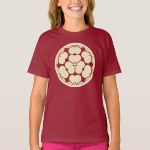 Camiseta Arte Môn do Japão Chosokabe Amarelo Vermelho Vinta