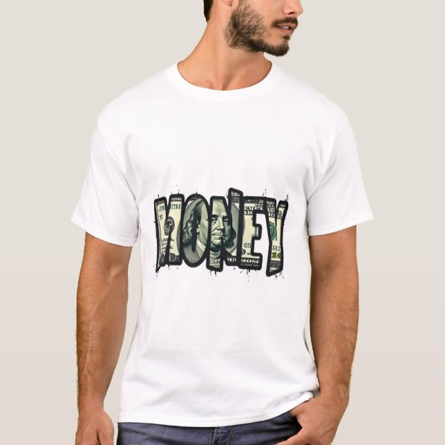 Camiseta Arte Monetária com Nota de Dólar (Frente)