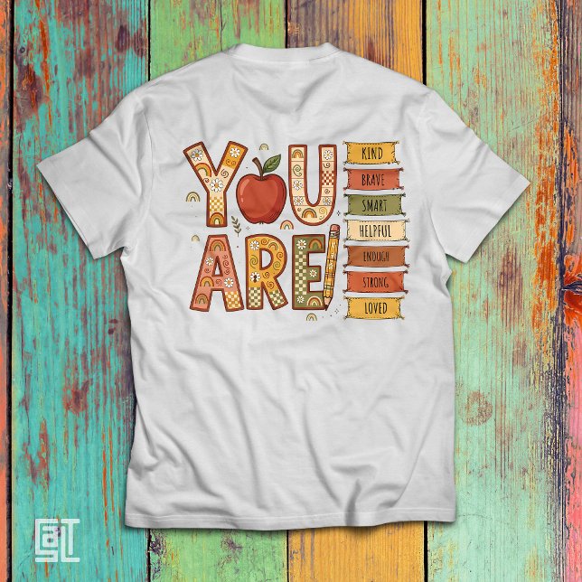 Camiseta Arte Motivacional Boho Arco-Íris Elementar Você É  (Criador carregado)