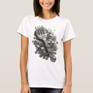 Camiseta Arte Motivo Artístico Abstrato Cinza Limpo