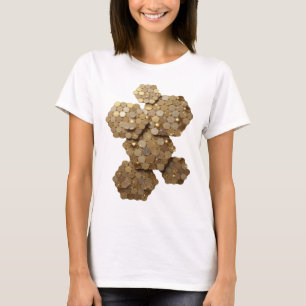 Camiseta Arte Motivo Artístico Abstrato Dourado Edgy