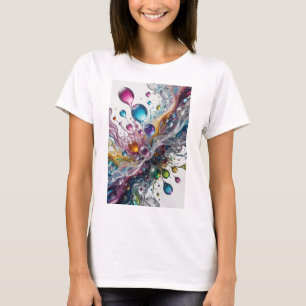 Camiseta Arte Motivo Artístico Abstrato Prata Cristalina