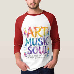 Camiseta ARTE MÚSICA ALMA - Colorido Amantes de Arte em Aqu