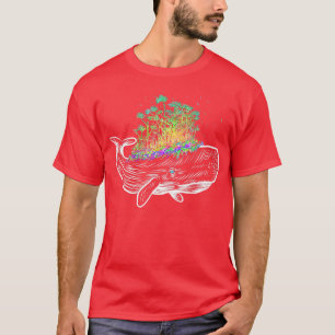 Camiseta Arte na Floresta Arco Arco-Íris da Ilha Colorida d