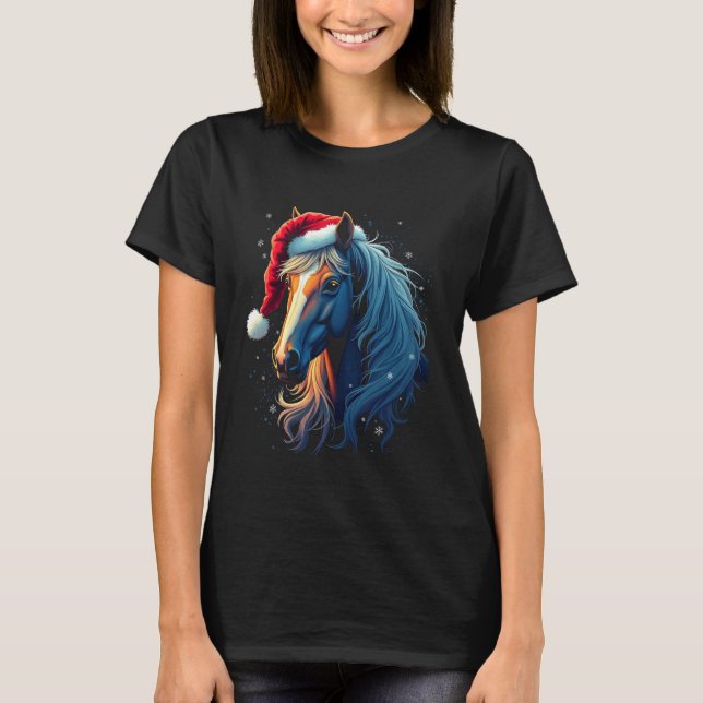 Camiseta Arte Natalícia de Cavalos (Frente)