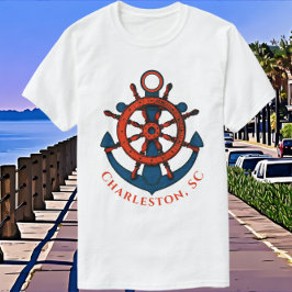 Camiseta Arte Náutica Bonita de Charleston Carolina do Sul