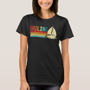Camiseta Arte Náutica de Barco à Vela Retro Pôr do Sol Ocea