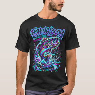 Camiseta Arte Neon Ciber Boom de Pesca