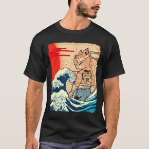 Camiseta Arte Ninja Japonês e Gato de Karate Jujutsu do Jap