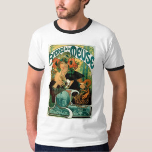 Camiseta Arte Nouveau de Mucha: La Meuse de Bieres de
