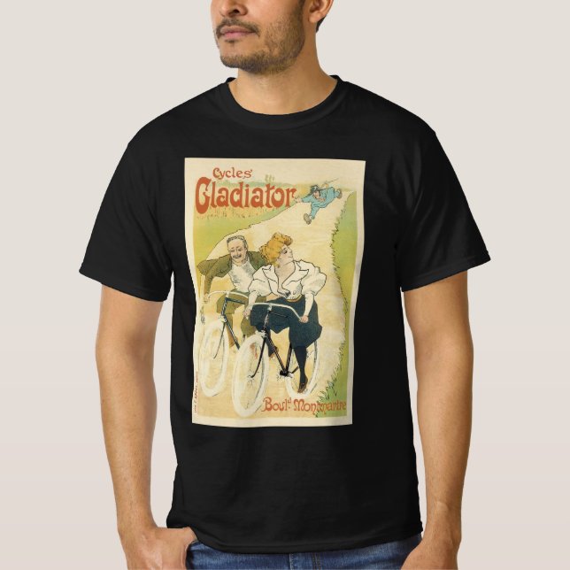 Camiseta Arte Nova Antiga, Bicicletas Gladiator Cycles (Frente)