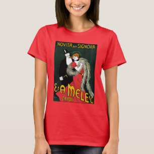 Camiseta Arte Nova Antiga, Moda Italiana Amor Romance