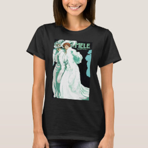 Camiseta Arte Nova Antiga, Moda Italiana, Mulheres Elegante