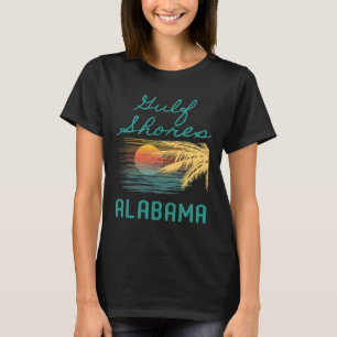 Camiseta Arte Novelada do Golfo Original Shores Palm Tree S
