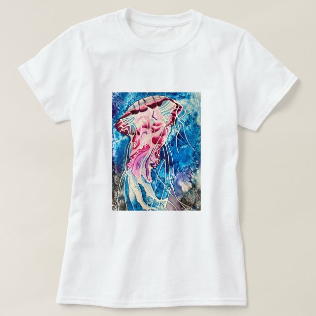 Camiseta Arte oceânica de água-vivas (Frente do Design)