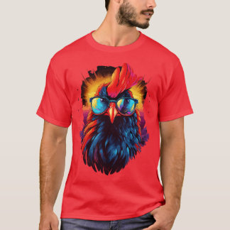 Camiseta Arte Óculos de sol Galinha presente Frango Engraça