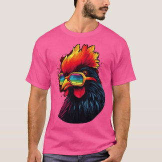 Camiseta Arte Óculos de sol Galinha Presente Frango Engraça