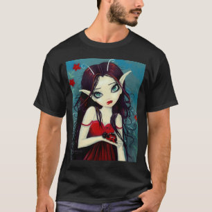 Camiseta Arte Olho Grande Fada Joaninha Gótica