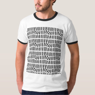Camiseta arte óptica a preto e branco