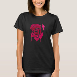 Camiseta Arte original abstrato rosa de aquarela gótica