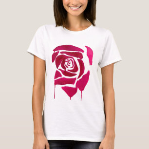 Camiseta Arte original abstrato rosa de aquarela gótica