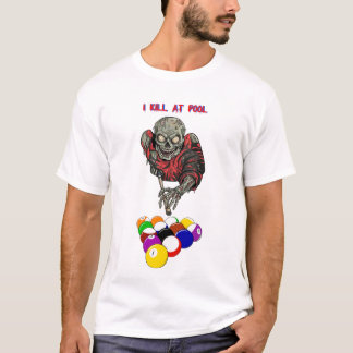 Camiseta Arte original de jogador de sinuca zumbi