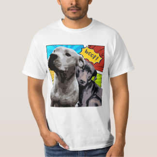 Camiseta Arte original de Pitbull e Staffy dos meus dois cã