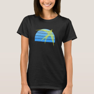 Camiseta Arte original inspirada em amarelo Engolir azul cé