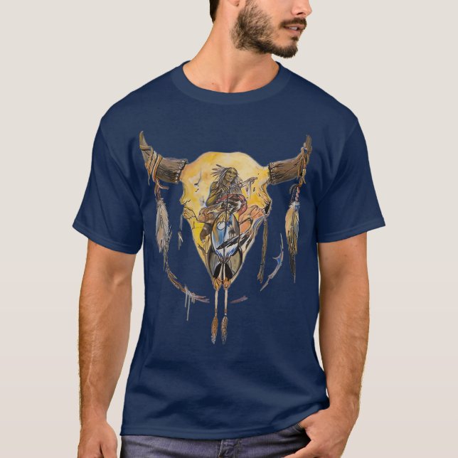 Camiseta arte original Native American Feather Headdress (Frente)