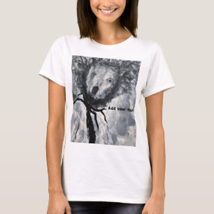 Camiseta Arte Original Preta e Branca de Mulher Surpreendid