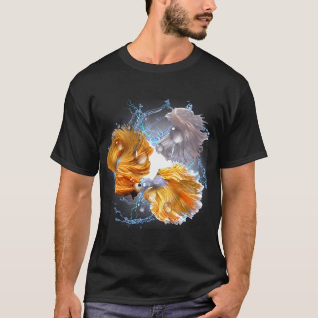 Camiseta Arte Ousada de Peixe Betta para Amantes de Betta (Frente)