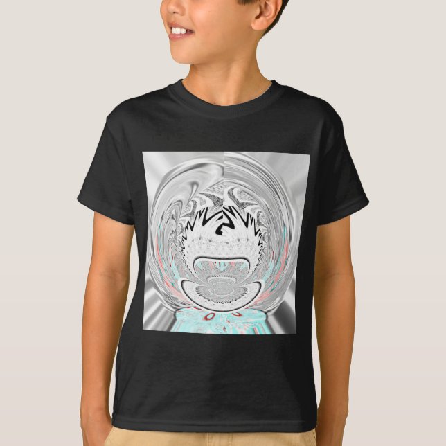 Camiseta Arte Padrão da Flora Abstrato da Cinza Urbana Mode (Frente)