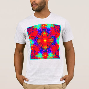 Camiseta Arte Padrão de Cores Brilhantes Vibrantes