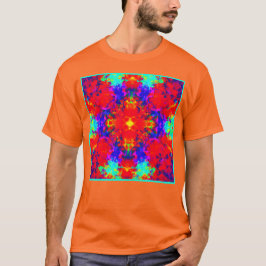 Camiseta Arte Padrão de Cores Brilhantes Vibrantes