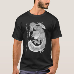 Camiseta Arte Paleo do Dinossauro Dromaeossauro História Na