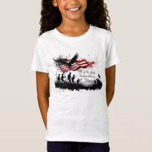 Camiseta Arte Patriótica de 4 de Julho com Bandeira e Solda