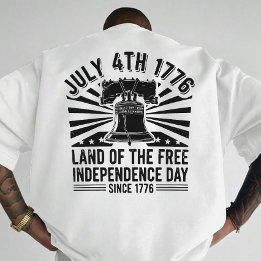 Camiseta Arte Patriótica Vintage do Dia 4 de Julho do Sino 
