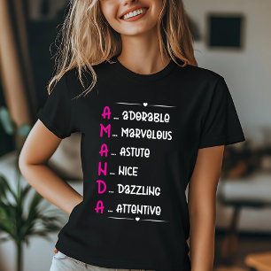 Camiseta Arte personalizada do nome da Amanda