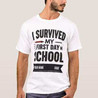 Camiseta Arte Personalizada do Primeiro Dia de Aula