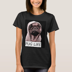 Camiseta Arte Personalizada Paródia da Vida de Pug