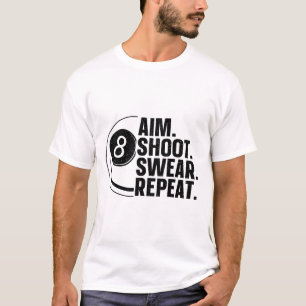 Camiseta Arte Piscina Engraçada Para Homens Mulheres Bilhar