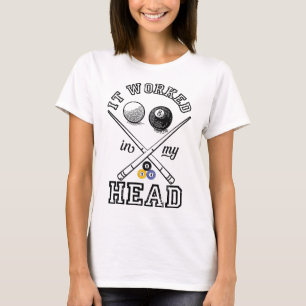 Camiseta Arte Piscina Engraçada Para Homens Mulheres Bilhar