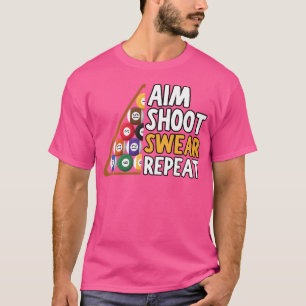 Camiseta Arte Piscina Engraçada Para Jogadores De Piscina D