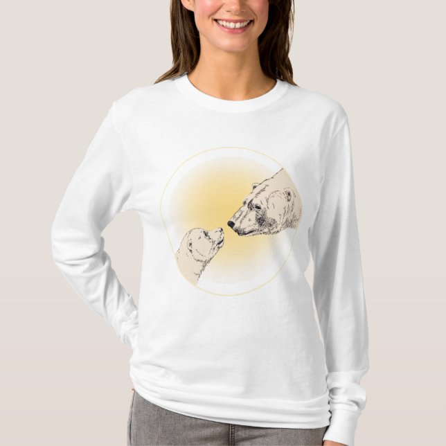 Camiseta Arte Polar Hoodie Mãe e Bebê Hoodie (Frente)