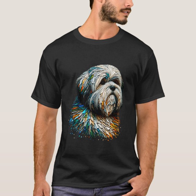 Camiseta Arte Poligonal Lhasa Apso (Frente)