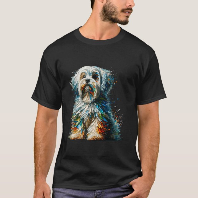 Camiseta Arte Poligonal Maltês Malteses (Frente)