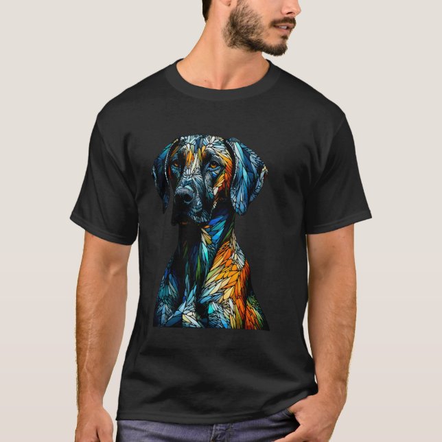 Camiseta Arte Poligonal Rhodesian Ridgeback Ridgebacks (Frente)