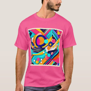 Camiseta Arte Pop Abstrata Vibrante