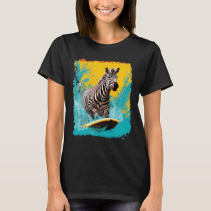 Camiseta Arte Pop Animal do Zoológico Vintage Zebra Surfand